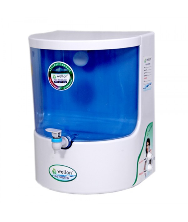 Wellon Dolphin 5 stage Purification 14 Liter RO + Active copper + Activated Carbon technology Water Purifier Filter For Home Office white and blue